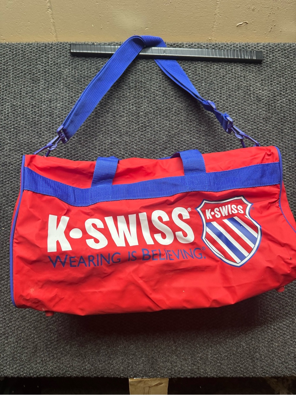 K-Swiss Red and Blue Swim Duffle Bag